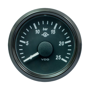 VDO SingleViu 52mm (2-1/16") Gear Oil Pressure Gauge - 25 Bar - 0-180 Ohm [A2C3833460030]
